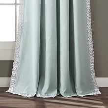 Load image into Gallery viewer, Lush Decor Blue Rosalie Window Curtains Farmhouse, Rustic Style Panel Set for Living, Dining Room, Bedroom (Pair), 108” x 54
