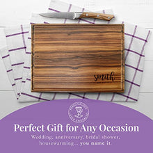 Load image into Gallery viewer, Straga - Engraved Cutting Boards for Personalized Gifts, Practical Wedding Gifts and Keepsakes, Customize Your Wood Board, Style and Design (Minimalist Script Corner Design No.920)
