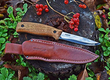 Load image into Gallery viewer, BPS Knives BS3FTS Outdoor Fixed Blade Camping Knife with Leather Sheath Cover | Bushcraft Knife Full Tang Carbon Steel Camp Scandinavian Scandi Knife Grind Bush Survival Gear Tool (Carbon-Steel)