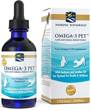 Load image into Gallery viewer, Nordic Naturals Omega 3 Pet - Fish Oil Liquid For Cats and Small Dogs, Omega-3s,EPA And DHA Supports Skin, Coat, Joint And Overall Health In Triglyceride Form For Optimal Absorption, 2 Ounces