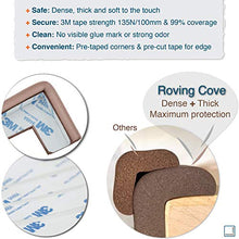 Load image into Gallery viewer, Roving Cove Baby Proofing Edge Corner Protector, Soft Rubber Foam Table Bumper Guard, 3M Pre-Taped Corners, 20.4 ft (18 ft Edge + 8 Corners), Coffee Brown, Heavy-Duty