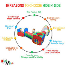 Load image into Gallery viewer, Hide N Side 5pc Kids Ball Pit Tents and Tunnels, Toddler Jungle Gym Play Tent with Play Crawl Tunnel Toy, for Boys Babies Infants Children, Indoor Outdoor Gift, Target Game w/ 4 Dart Balls