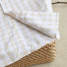 Load image into Gallery viewer, Dubinik Mens Button Down Long Sleeve Shirts 100% Cotton Plaid Casual Shirt with Pocket Beige Khaki