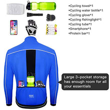 Load image into Gallery viewer, Souke Sports Men’s Winter Warm Cycling Jacket Windproof Running Water Resistant Thermal Breathable Softshell Windbreaker Reflective for Bike Riding Blue(Blue,X-Large)