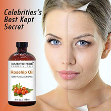 Load image into Gallery viewer, Majestic Pure Rosehip Oil for Face, Nails, Hair and Skin, Pure & Natural, Cold Pressed Premium Rose Hip Seed Oil, 4 oz