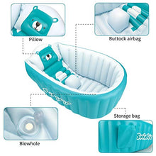 Load image into Gallery viewer, SHXKUAN Inflatable Bathing Tub for Toddler,Non Slip Safety Thick Cushion Central Seat,Portable Travel Seat Baths Baby Swimming Pool for 0-5 Year(Blue)