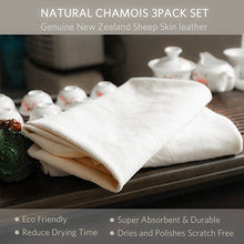 Load image into Gallery viewer, Natural Chamois Cloth for Car Drying Leather Drying Towel Natural Shammy Towel Real Leather Washing Cloth Cleaning Towel Car Wipes - 35'' x 23.6'' Chamois Car Wash Cloth Accessory