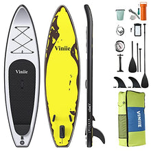 Load image into Gallery viewer, Viniie Inflatable Stand Up Paddle Board with Accessories of Backpack, 2 Bags, Floating Paddles, 2 Fins, Leash, and Double Action Hand Pump All-Around SUP for Yoga, Fishing, Tour