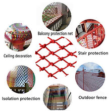 Load image into Gallery viewer, Child Safety Railing Net Protection Net, Red Decorative Net Isolation Pet Net Cat Net Bird Rope Net Indoor and Outdoor Stairs Balcony Or Terrace Can Be Customized (mesh 6cm / Rope Thickness 6mm)