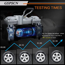Load image into Gallery viewer, GSPSCN Portable Air Compressor Pump Tire Inflator with Digital Gauge, Heavy Duty Double Cylinder 12V Tire Pump 150 PSI with Tire Repair Kit and Toolbox for Auto,SUV,Off-Road,Truck,Bike