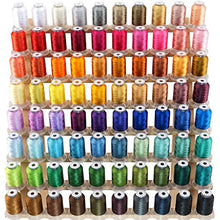 Load image into Gallery viewer, New brothread 80 Spools Polyester Embroidery Machine Thread Kit 500M (550Y) Each Spool - Colors Compatible with Janome and Robison-Anton Colors
