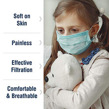 Load image into Gallery viewer, WeCare Individually Wrapped Kids Face Masks - 50 Pack - Soft on Skin - Disposable, 3 Ply - 5.7" x 3.7" Children's Size - 3 Layer Protectors with Elastic Earloops - Latex Free - Blue