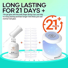 Load image into Gallery viewer, Modelones Gel Nail Polish, Nail Tips and Glue Gel Kit, 6pcs Nude Brown Glitter Gel Polish, Ultra-Portable LED Nail Lamp, Upgraded 15ml 6-in-1 Nail Glue with 240Pcs Press on Nails Nail Art Acrylic Nail