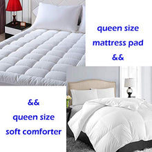 Load image into Gallery viewer, EASELAND 1 Queen Mattress Pad and 1 Queen Soft Comforter