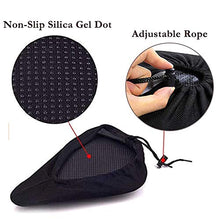 Load image into Gallery viewer, Karetto Bike Gel & Foam Seat Cover Excercise Bicycle Saddle Cover with Drawstring, Rain and Dust Resistant,Reflective Band Bandanas ,Soft Cover for Mountain, Road and Cruiser Bikes…