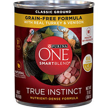 Load image into Gallery viewer, Purina ONE Grain Free, Natural Pate Wet Dog Food, SmartBlend True Instinct With Real Turkey & Venison - (12) 13 oz. Cans