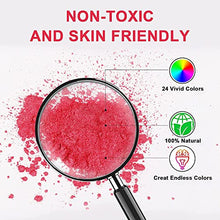 Load image into Gallery viewer, 24 Colors Mica Powder Set 0.35 oz(10g)- Natural Cosmetic Grade Pearlescent Pigment Powder for Epoxy Resin,Soap Dye,Candle Making,Bath Bombs,Lip Gloss,Slime,DIY Crafts,Paints,Jewelry,Rainbow Color