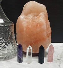 Load image into Gallery viewer, Luckeeper Healing Crystal Wands | 2" Amethyst Crystal, Rose Quartz,Clear Quartz,Black Obsidian| 6 Faceted Reiki Chakra with 4 pcs Tumbled Crystals