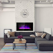 Load image into Gallery viewer, Tangkula 36" Recessed Electric Fireplace, in-Wall & Wall Mounted Electric Heater, Remote Control, Touch Screen, Adjustable Flame Color, Speed and Brightness, 750 W - 1500 W (36")