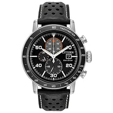 Load image into Gallery viewer, Citizen Eco-Drive Brycen Chronograph Mens Watch, Stainless Steel with Leather strap, Weekender, Black (Model: CA0649-14E)