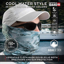 Load image into Gallery viewer, Aqua Design Fishing Hunting Masks Neck Gaiters for Men and Youth: UPF 50+ Sun Mask Protection: Camo Half Face Cover Balaclava Bandana: Black Water: Size 2XL