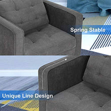 Load image into Gallery viewer, STHOUYN Mid Century Modern Upholstered Fabric Accent Chair with Arms Set of 2 Armchair Comfy Reading Chair for Living Room Studio Office Couch, Single Sofa Set Bedroom Grey