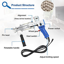 Load image into Gallery viewer, Electric Carpet Tufting Gun, Loop Pile Rug Tufting Machine, Maual Carpet Weaving Flocking Machine, Carpet Thickness 4-14mm 100V-240V Industrial Embroidery Machine