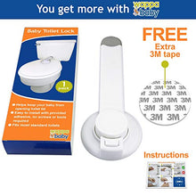 Load image into Gallery viewer, Toilet Lock Child Safety - Ideal Baby Proof Toilet Seat Lock with 3M Adhesive | Easy Installation, No Tools Needed | Fits Most Toilet Seats - White (1 Pack)