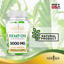 Load image into Gallery viewer, Hemp Oil Capsules Pills - 2 Pack - 5000 Hemp Oil Capsules - Made in The USA - Maximum Value - Rich in Omega 3,6,& 9
