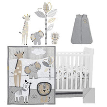 Load image into Gallery viewer, Lambs & Ivy Jungle Safari Gray/Tan/White Nursery 6-Piece Baby Crib Bedding Set