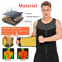 Load image into Gallery viewer, NINGMI Sauna Vest for Men-Sweat Vest for Men Waist Trainer Trimmer-Workout Weight Loss Vest with Waist Belt for Fitness Black