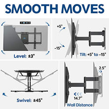 Load image into Gallery viewer, Mounting Dream TV Wall Mounts TV Bracket for 42-70 Inch TVs, Premium TV Mount, Full Motion TV Wall Mount with Articulating Arms, Max VESA 600x400mm and 100 LBS, Fits 16", 18", 24" Studs MD2296-24K