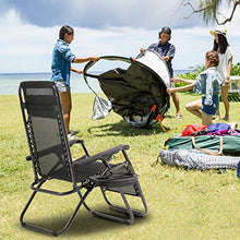 Load image into Gallery viewer, Zero Gravity Chairs Case of (2) Black Lounge Patio Chairs Outdoor Yard Beach with Cup Holders (Black)