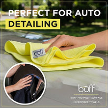 Load image into Gallery viewer, Buff Microfiber Cleaning Cloth | White (12 Pack) | Size 16" x 16" | All Purpose Microfiber Towels - Clean, Dust, Polish, Scrub, Absorbent
