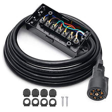 Load image into Gallery viewer, MICTUNING 7 Way Plug Inline Trailer Cord with 7 Gang Junction Box Bundle MIC-B1002 LED Light Bar Wiring Harness
