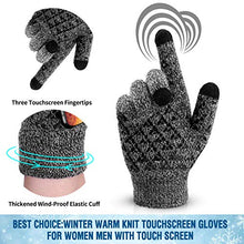 Load image into Gallery viewer, COOYOO Winter Gloves for Women and Men,Touchscreen Gloves,Knit Wool,Running Gloves,Anti-Slip Silicone Gel - Elastic Cuff - Thermal Soft Wool Lining