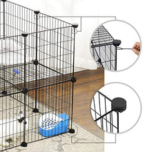 Load image into Gallery viewer, SONGMICS Pet Playpen Includes Cable Ties, Metal Wire Apartment-Style Two-Storey Bunny Fence and Kennel, Comfortable Pet Premium Villa for Guinea Pigs, Bunnies, Rabbits,Puppies,Indoor Upgrade ULPI02H