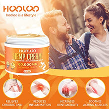 Load image into Gallery viewer, Hemp Cream, HOOLOO 60,000 Natural Hemp Extract Cream, Fast Relief, Muscle, Joint, Lower Back, Knees, Fingers, Nerves, Made in USA, 5oz