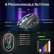 Load image into Gallery viewer, Gaming Mouse Wired, UHURU USB Computer Mice with 6 Programmable Buttons, 4 Adjustable DPI Up to 4800, 7 Backlight Modes Ergonomic RGB Gaming Mouse for Laptop PC Gamers