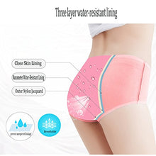 Load image into Gallery viewer, Women Menstrual Period Briefs Jacquard Easy Clean Panties Multi Pack US Size S/5, Red,Black,Lotus