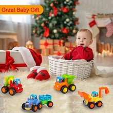 Load image into Gallery viewer, Friction Powered Cars Push and Go Trucks Construction Vehicles Toys Set of Tractor Bulldozer Dump Truck Cement Mixer for Baby Toddlers Infants Boys Gifts