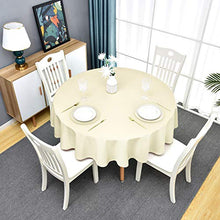 Load image into Gallery viewer, Romanstile Round Waterproof Tablecloth Stain Resistant and Wrinkle Free Table Cloths for Kitchen Dining/Party/Wedding Indoor and Outdoor Use Washable Polyester Table Cover (Light Brown, 70 inch)