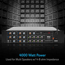 Load image into Gallery viewer, 8-Channel Wireless Bluetooth Power Amplifier - 4000W Rack Mount Multi Zone Sound Mixer Audio Home Stereo Receiver Box System w/ RCA, USB, AUX - For Speaker, PA, Theater, Studio/Stage - Pyle PT8050CH