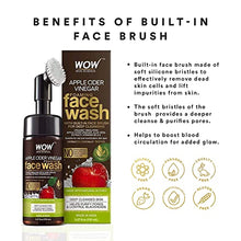 Load image into Gallery viewer, WOW Skin Science Apple Cider Vinegar Foam Exfoliating Face Wash & Brush - Facial Cleanser Acne Face Wash for Women & Men - Face Wash Oily Skin Gentle Face Cleanser - Natural Face Wash Sensitive Skin