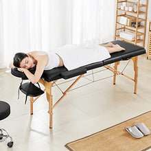 Load image into Gallery viewer, Yaheetech Spa Bed Portable Lash Bed Massage Bed Foldable Spa Tables Adjustable 2 Fold with Non-Woven Bag, Black