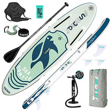 Load image into Gallery viewer, FunWater SUP Inflatable Stand Up Paddle Board Ultra-Light Inflatable Paddleboard with ISUP Accessories,Fins,Adjustable Paddle, Pump,Backpack, Leash, Waterproof Phone Bag,Kayak Seat