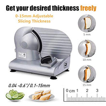 Load image into Gallery viewer, CUSIMAX Meat Slicer Electric Food Slicer with 7.5” Removable Stainless Steel Blade and Pusher, Deli Cheese Fruit Vegetable Bread Cutter, Adjustable Knob for Thickness, Food Carriage & Non-Slip Feet