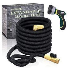 Load image into Gallery viewer, TheFitLife Flexible and Expandable Garden Hose - Strongest Triple Latex Core with 3/4" Solid Brass Fittings Free 8 Function Spray Nozzle, Easy Storage Kink Free Water Hose (50 FT)