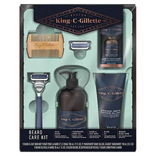 Load image into Gallery viewer, King C. Gillette Grooming Kit, 1 Razor with 2 Blade Refills,1 Oz Beard Oil, 11 Oz Beard Wash, 5 Oz Shave Gel, 1 Comb, Gifts for Men