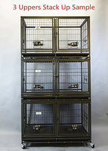 Load image into Gallery viewer, Homey Pet-43 All Metal Open Top Stackable Heavy Duty Cage(Upper) w/Floor Grid, Tray, Divider, and Feeding Bowl